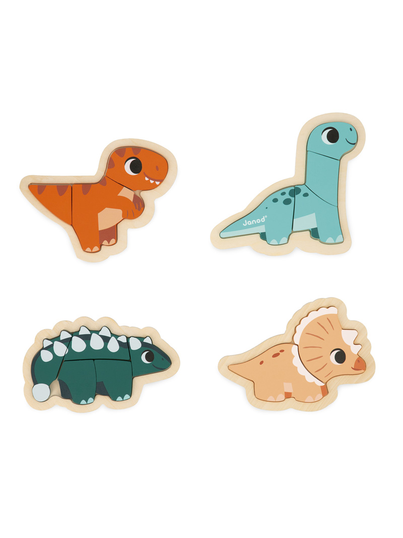 Dino: 4 Puzzles Evolutivos - Colección Dino de Janod: ¡diversión con dinosaurios adorables!