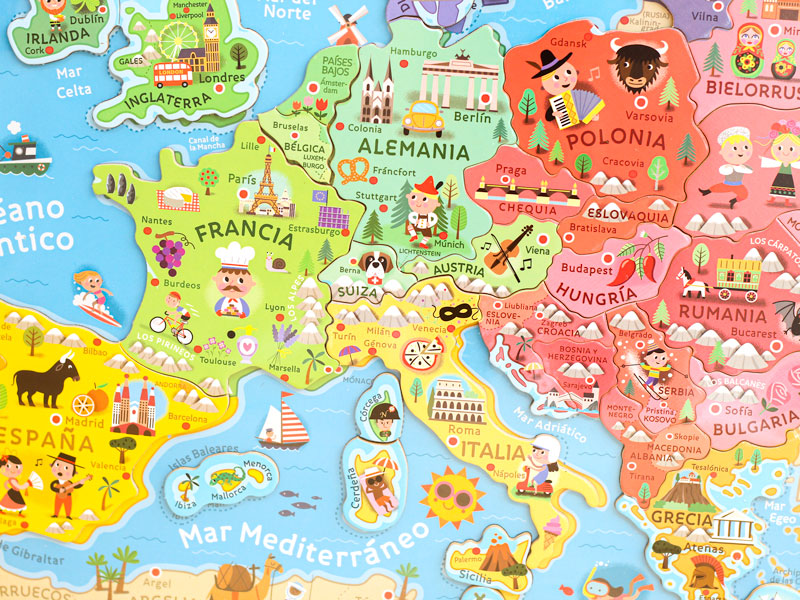 Puzzle Magnético Europa - Aprender geografía de manera significativa con niños