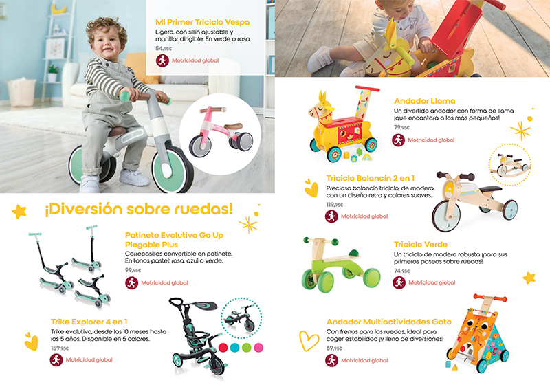 Patinetes, triciclos y andadores en Minikidz - catalogo navidad 2022 minikidz