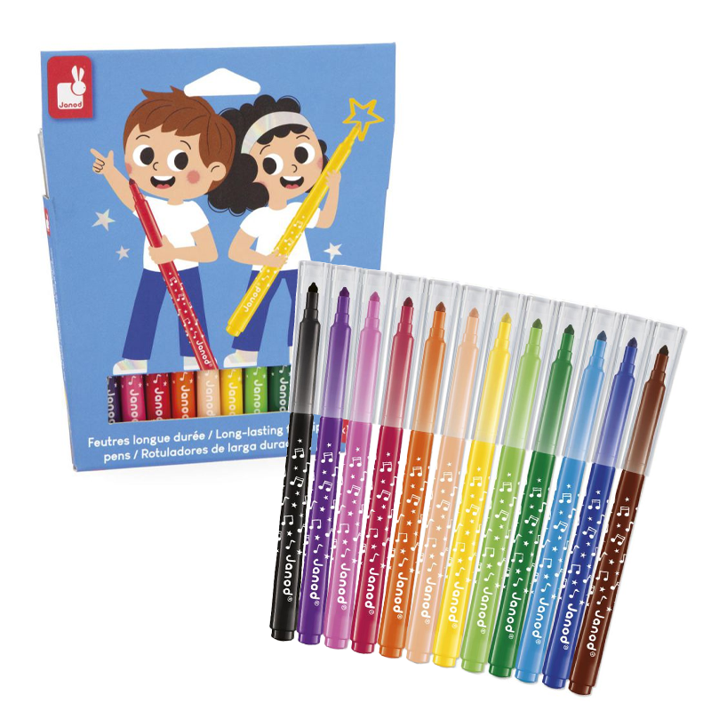 12 Rotuladores de Larga Duración Janod