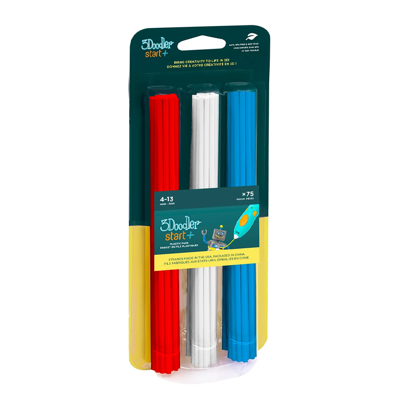 3Doodler Start Recambios 75 Filamentos Rojo Blanco y Azul