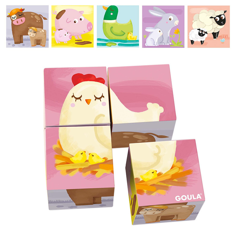 4 Cubic Puzzle Animales