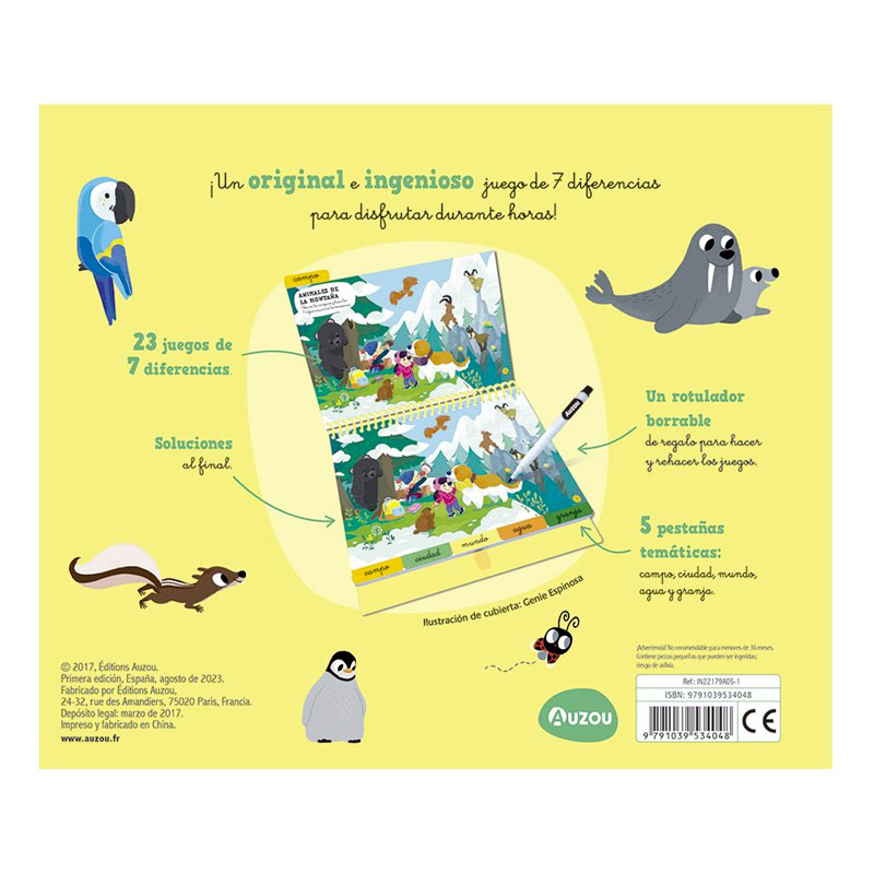 7 Diferencias ¡en los animales! de Auzou en Minikidz