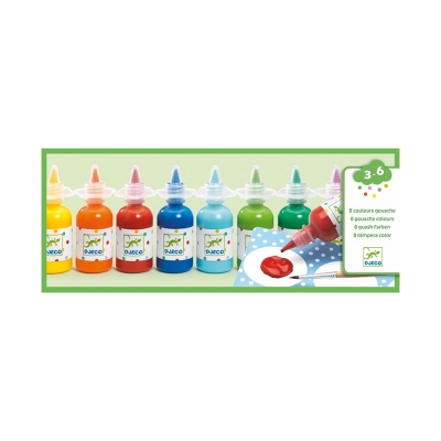 8 Botes de Témpera de Colores 8 Botes de Témpera de Colores