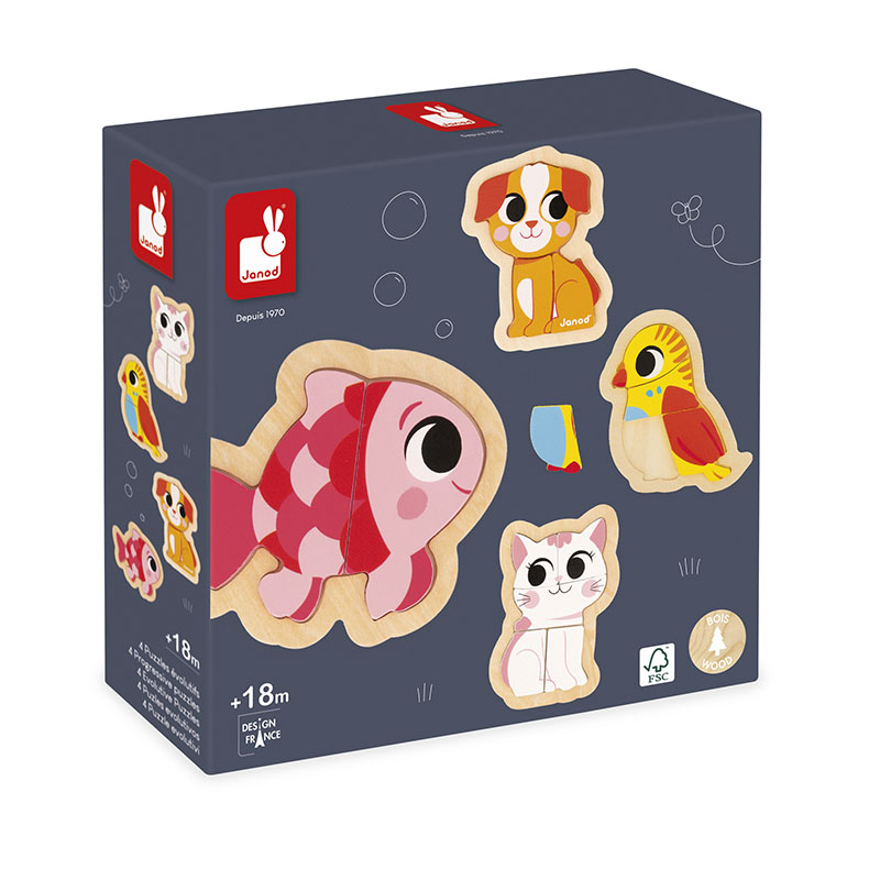 4 Puzzles Evolutivos: Animales de Compañía