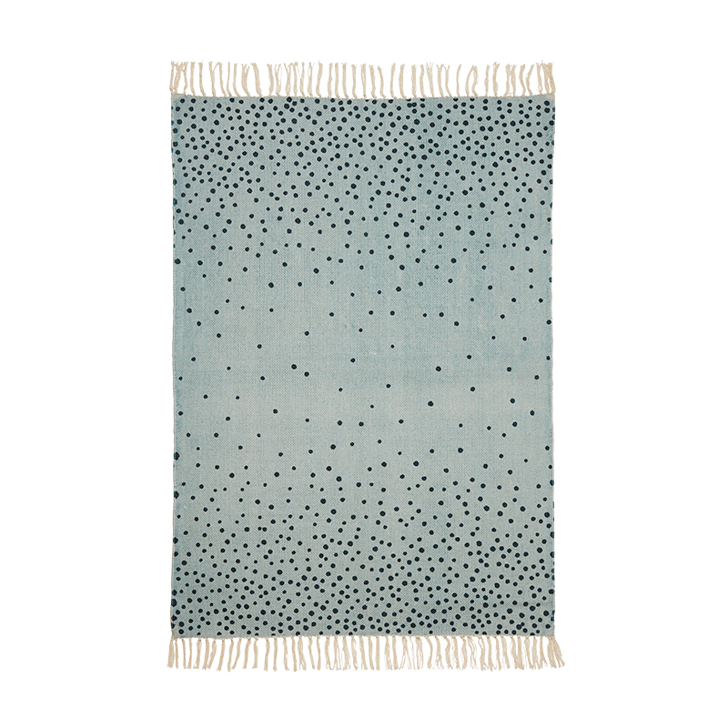 Alfombra Topos Azul: 90 x 120 cm