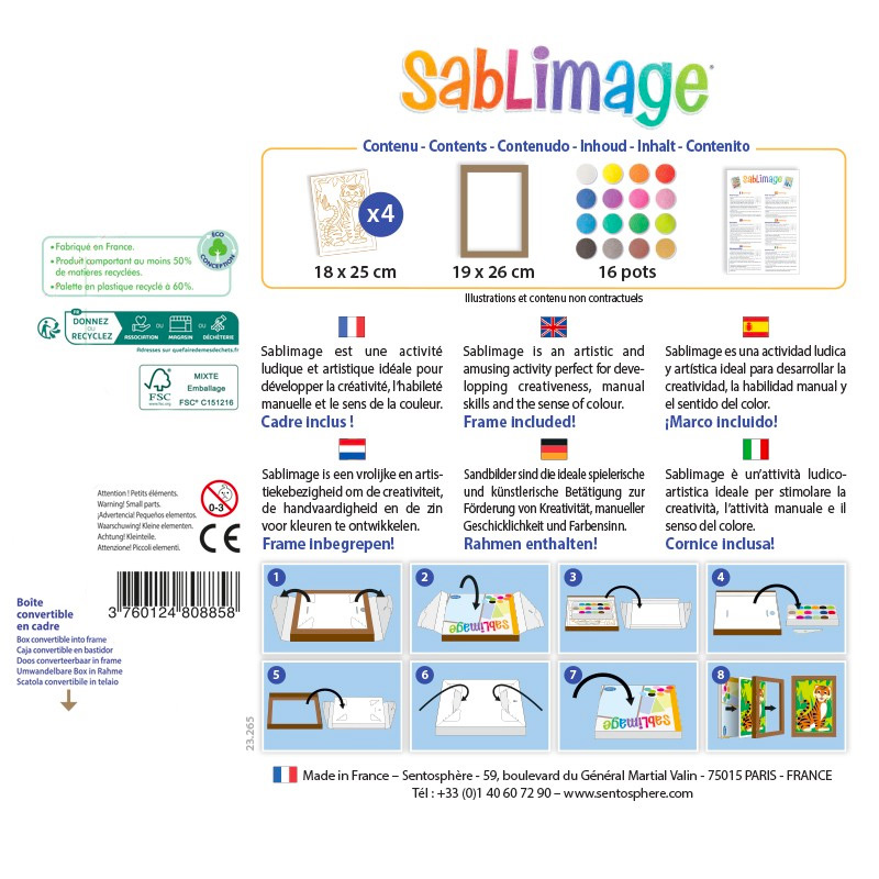 Areia de Cores Sablimage Animais Adoráveis