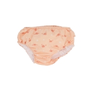 Cueca Banho Fralda com Babados Crab Coral