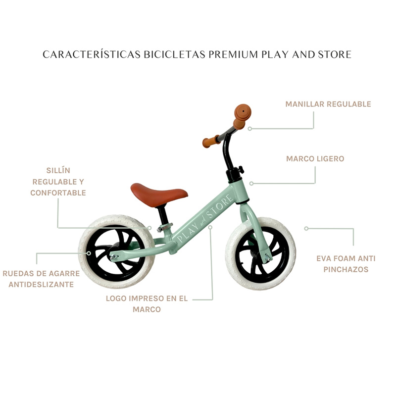 Bici Equilibrio Play and Store Verde Menta