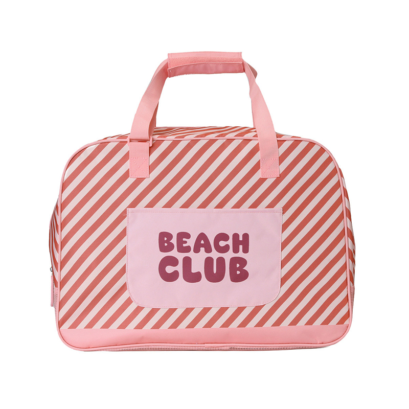 Bolso de Playa con Rejilla Stripes Bloom Blush