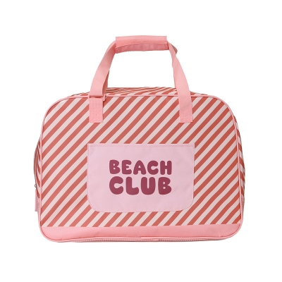 Bolso de Playa con Rejilla Stripes Bloom Blush