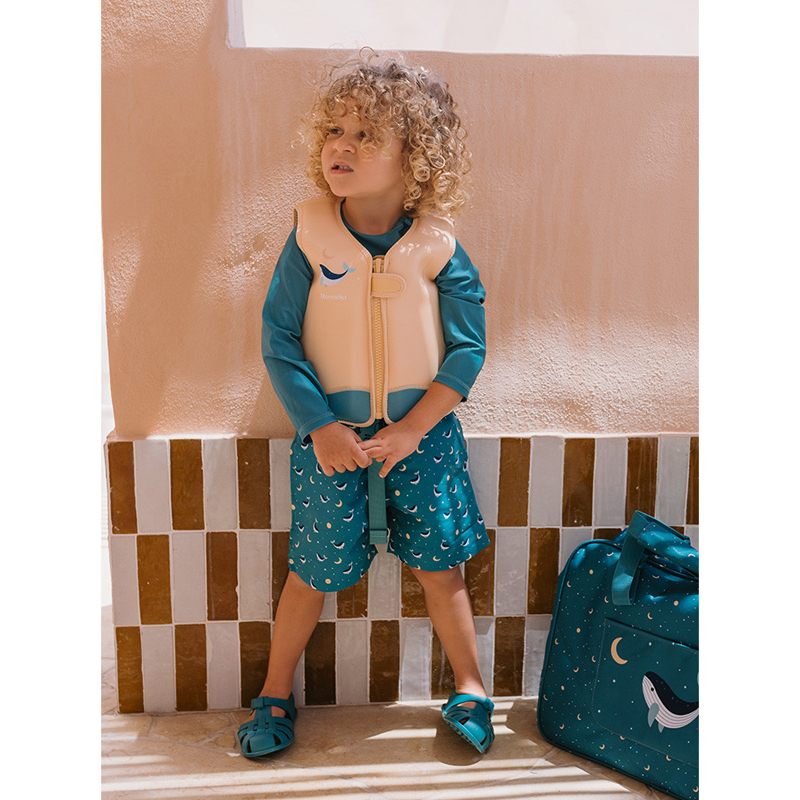 Bolso de Playa con Rejilla Whale Teal