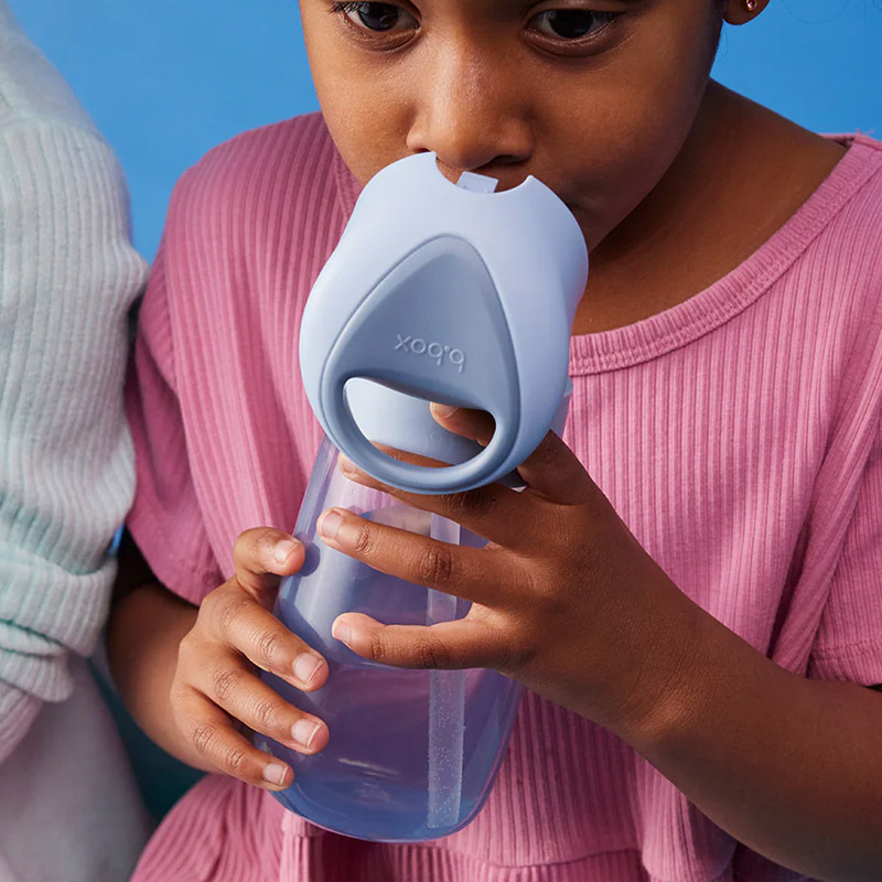 Garrafa Junior com Palhinha 380ml Azul Chill Out