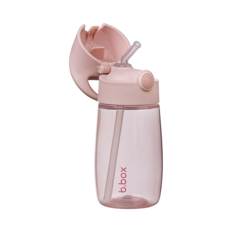 Garrafa Junior com Palhinha 380ml Rosa Blush Crush