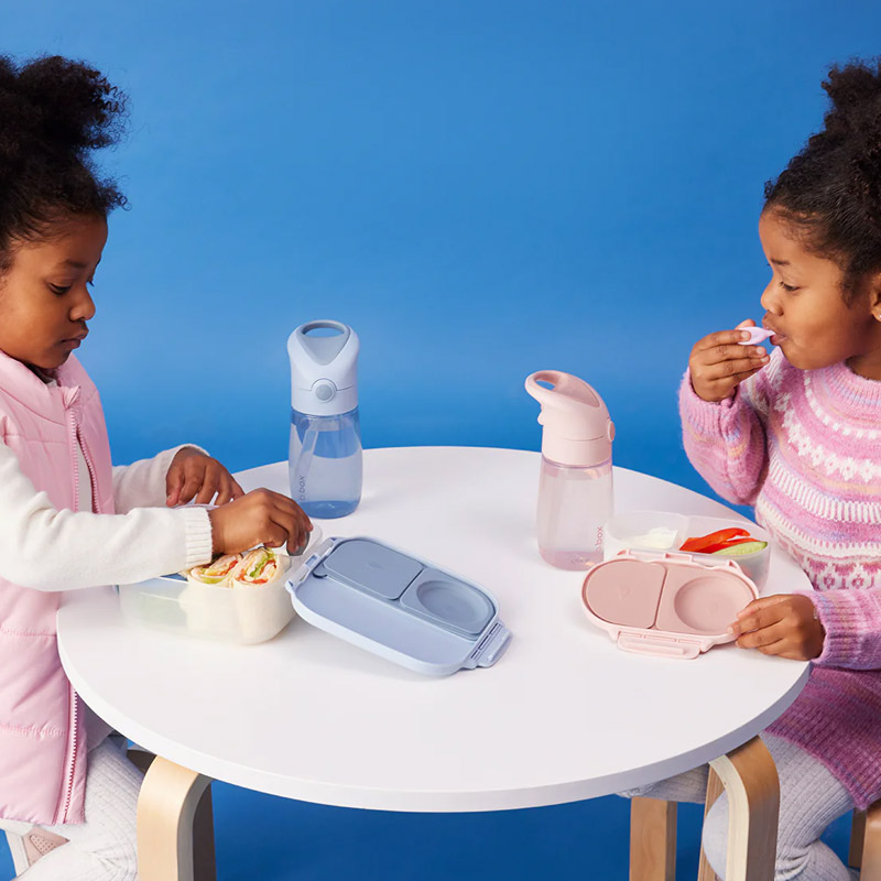 Garrafa Junior com Palhinha 380ml Rosa Blush Crush