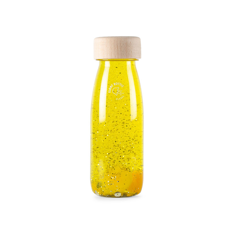 Botella Sensorial Flotante Amarilla