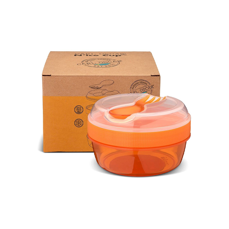 Caja Almuerzo con Tapa Refrigerante N'ice Cup Naranja