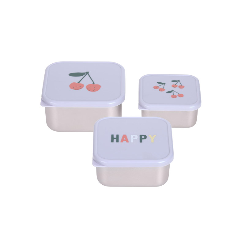 3 Cajas Acero Inoxidable Cherry