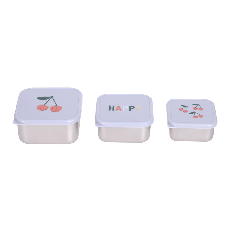 3 Cajas Acero Inoxidable Cherry