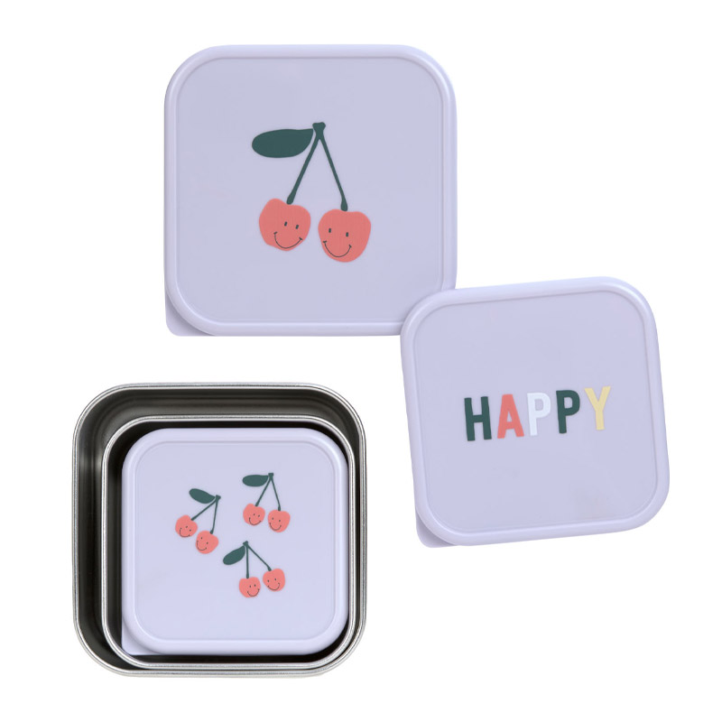 3 Cajas Acero Inoxidable Cherry