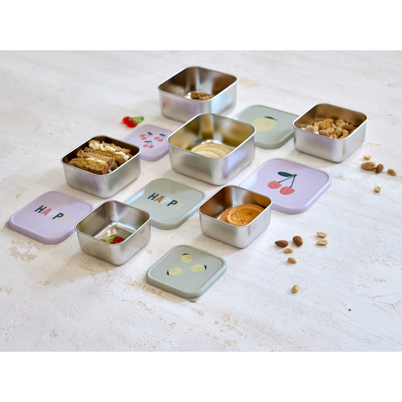 3 Cajas Acero Inoxidable Cherry