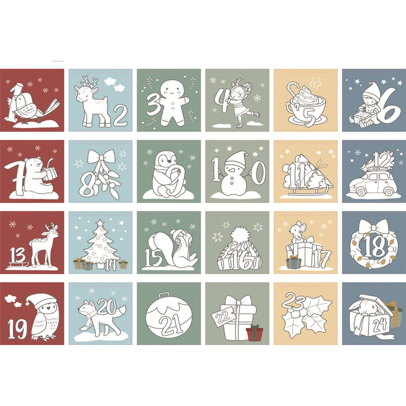 Calendário para Colorir Contagem Regressiva para o Natal