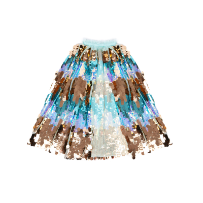 Capa Lantejoulas Azuis e Douradas 4-6 anos