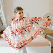 Capa Lantejoulas Rosa 4-6 anos