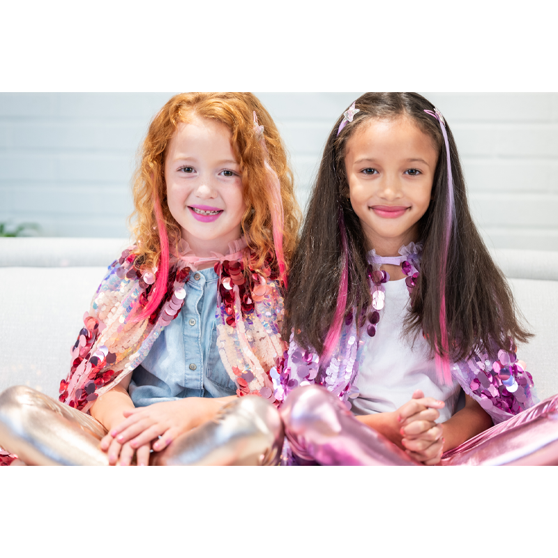 Capa Lantejoulas Rosa 4-6 anos