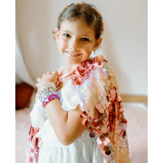 Capa Lantejoulas Rosa 4-6 anos