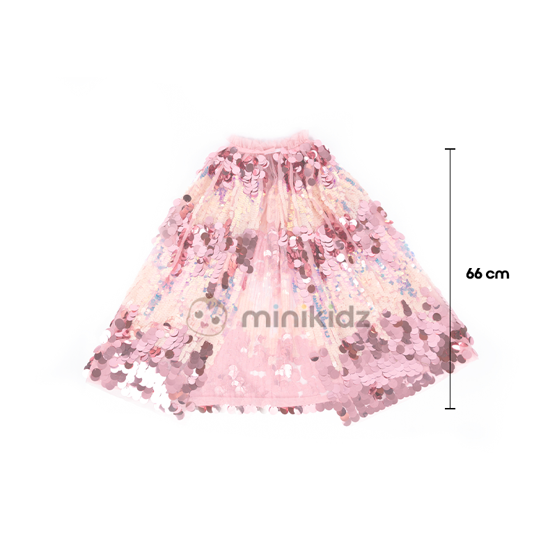 Capa Lantejoulas Rosa 4-6 anos