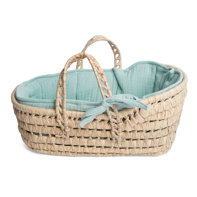 Capazo de Mimbre Bobble Verde