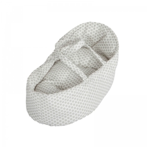Capazo para Muñecas 26 cm: Topos Gris