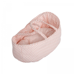 Capazo para Muñecas 26 cm: Topos Rosa