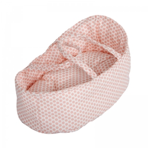 Capazo para Muñecas 36 cm: Topos Rosa