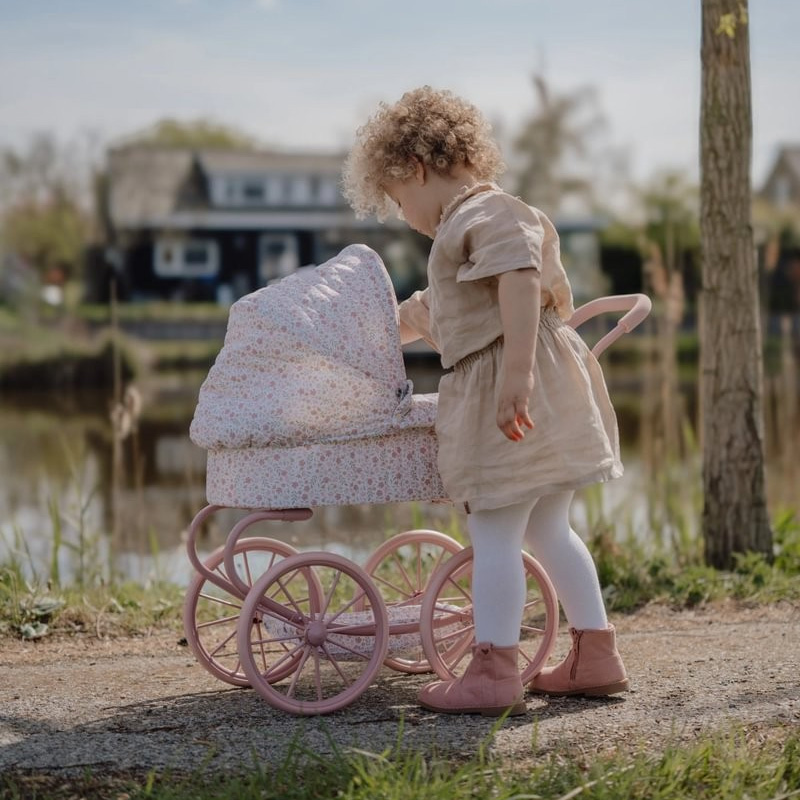Carrito con Capazo para Muñeca de Metal