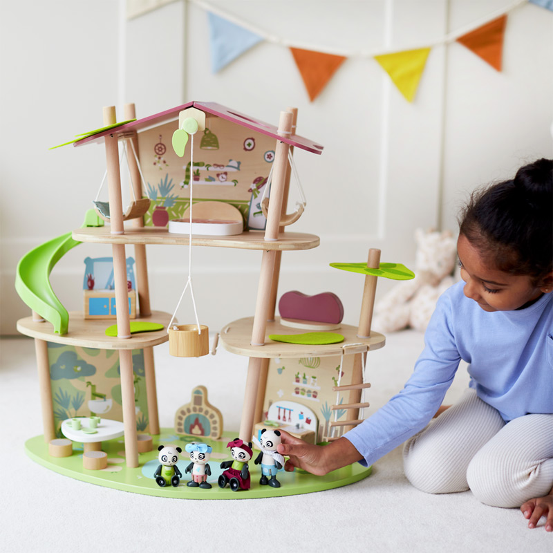 Casa de Bambú Osos Pandas