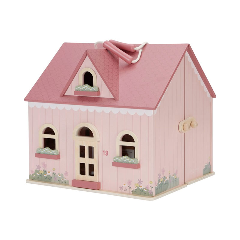 Casita de Muñecas de Madera Portátil
