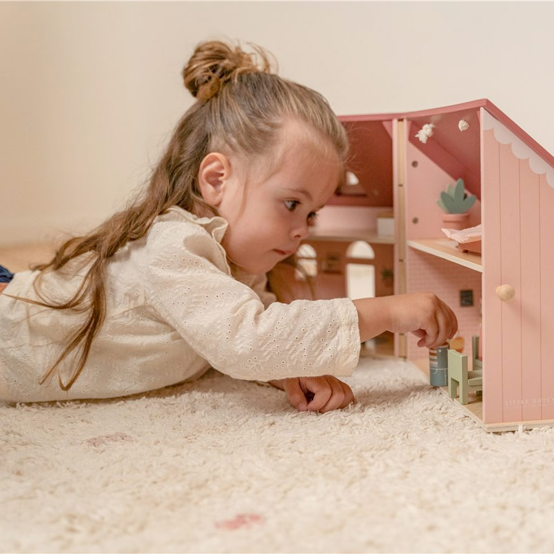 Casita de Muñecas de Madera Portátil