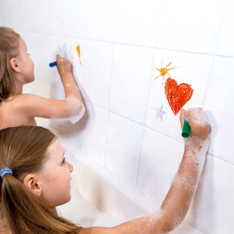Ceras y Esponja para Colorear en el Baño