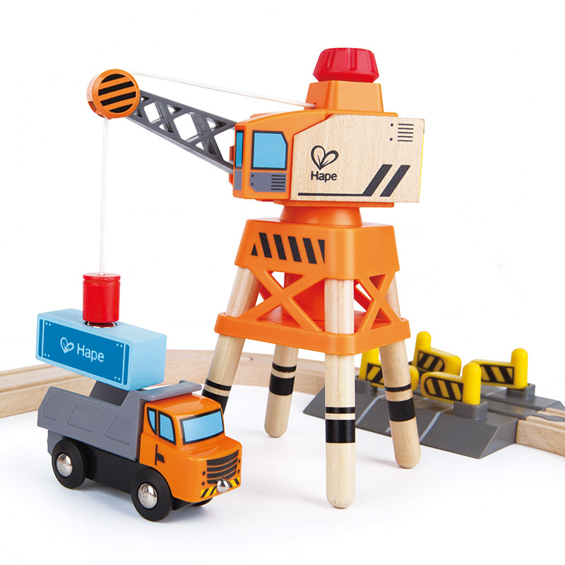 Tren Hape Grúa De Juguete Grande De Madera Hape Excavadora Juguete