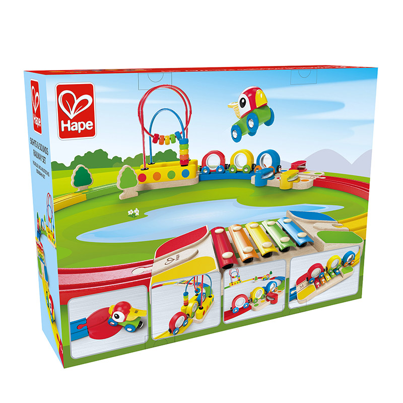 Juego Pasabolas De Madera Hape Pizzaz, Con Bolas, Aros Y Caminos, Para Aprender Arriba/abajo/alrededor, +3 Años