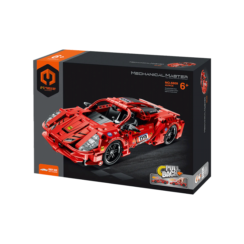 Carro de corrida vermelho 437 peças