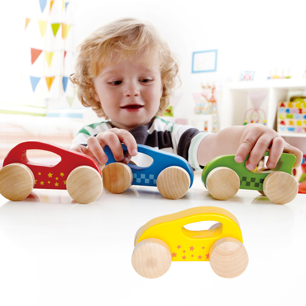 Coche de madera Azul