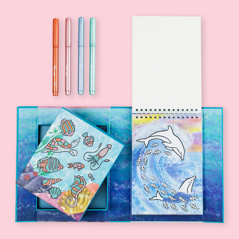 Set para colorear con brillo Vida marina de Tiger Tribe