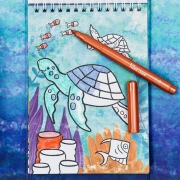 Set para colorear con brillo Vida marina de Tiger Tribe