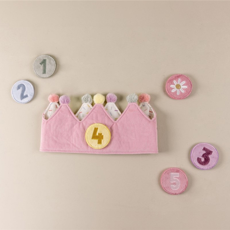 Corona de Cumpleaños con Números Rosa