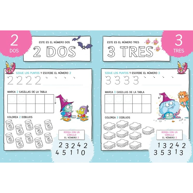 Cuaderno Escuela de Monstruos: Aprende los números