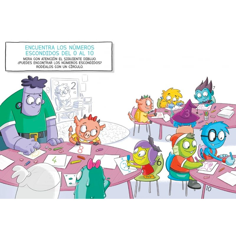 Cuaderno Escuela de Monstruos: Aprende los números