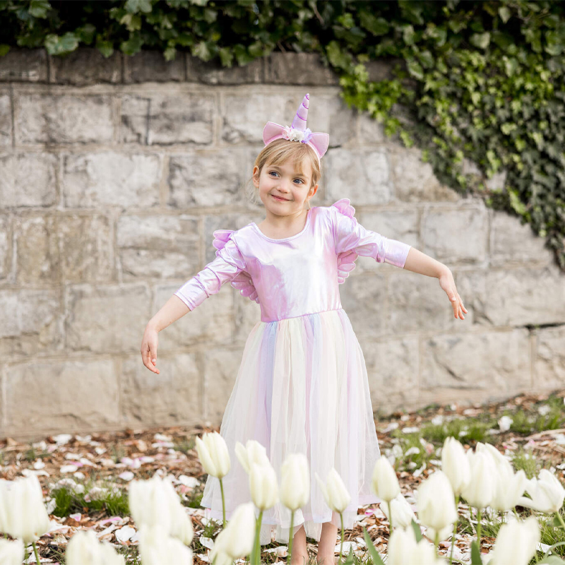 Disfraz Alicornio con Alas y Diadema 7-8 años